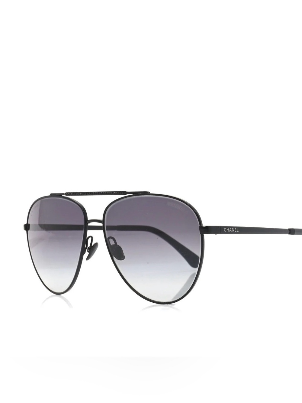 NWT CHANEL Metal Aviator Sunglasses 4279-B in Black